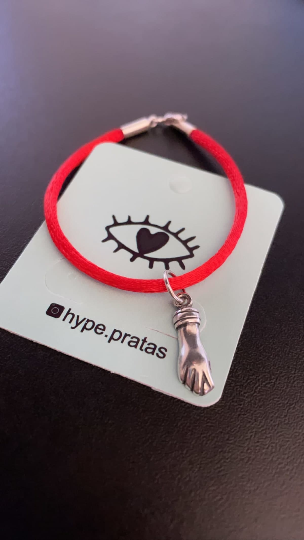 Pulseira cetim vermelha com fecho prata 925(14,5 cm)
