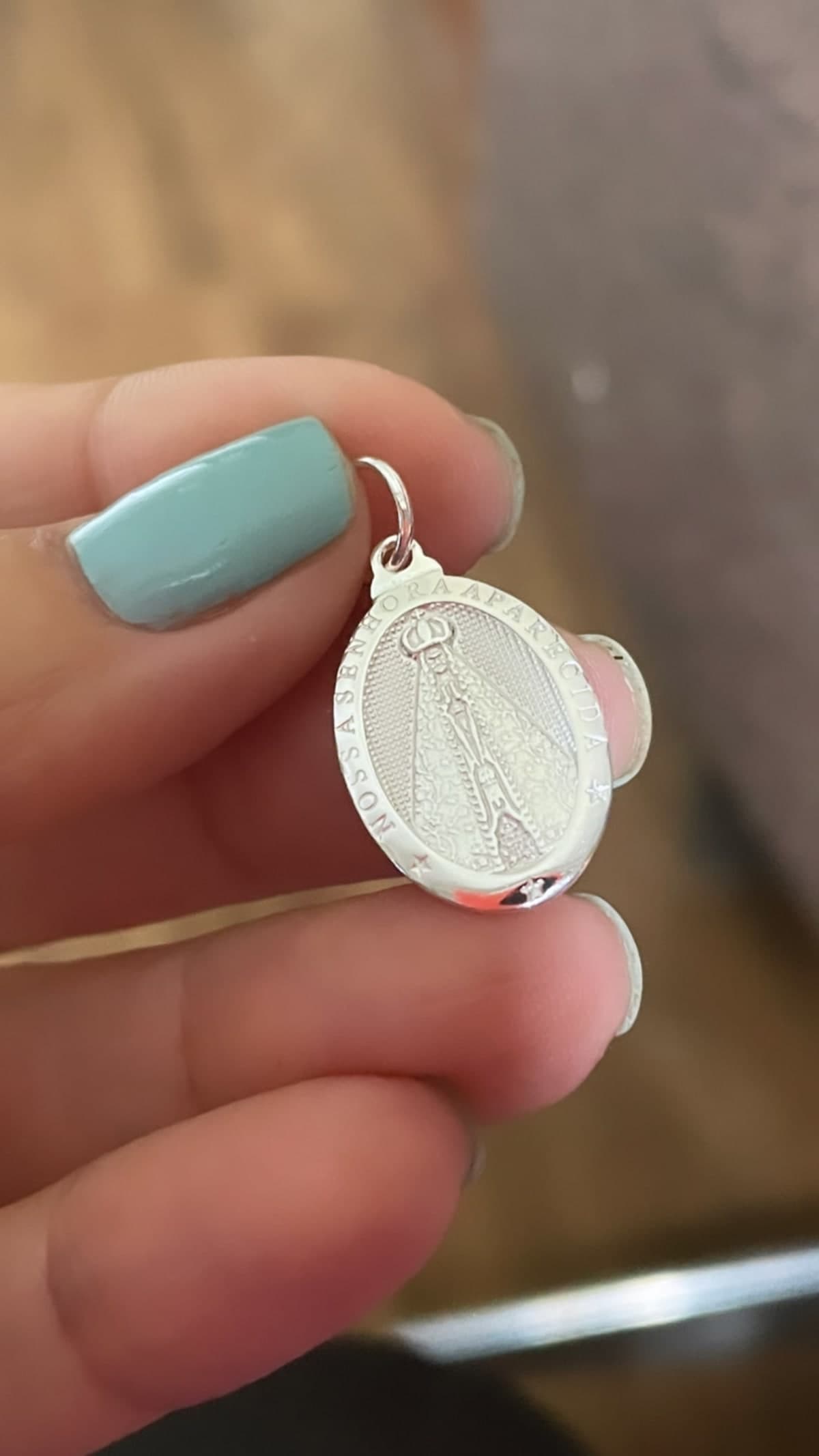Pingente nossa senhora aparecida prata 925 (M)