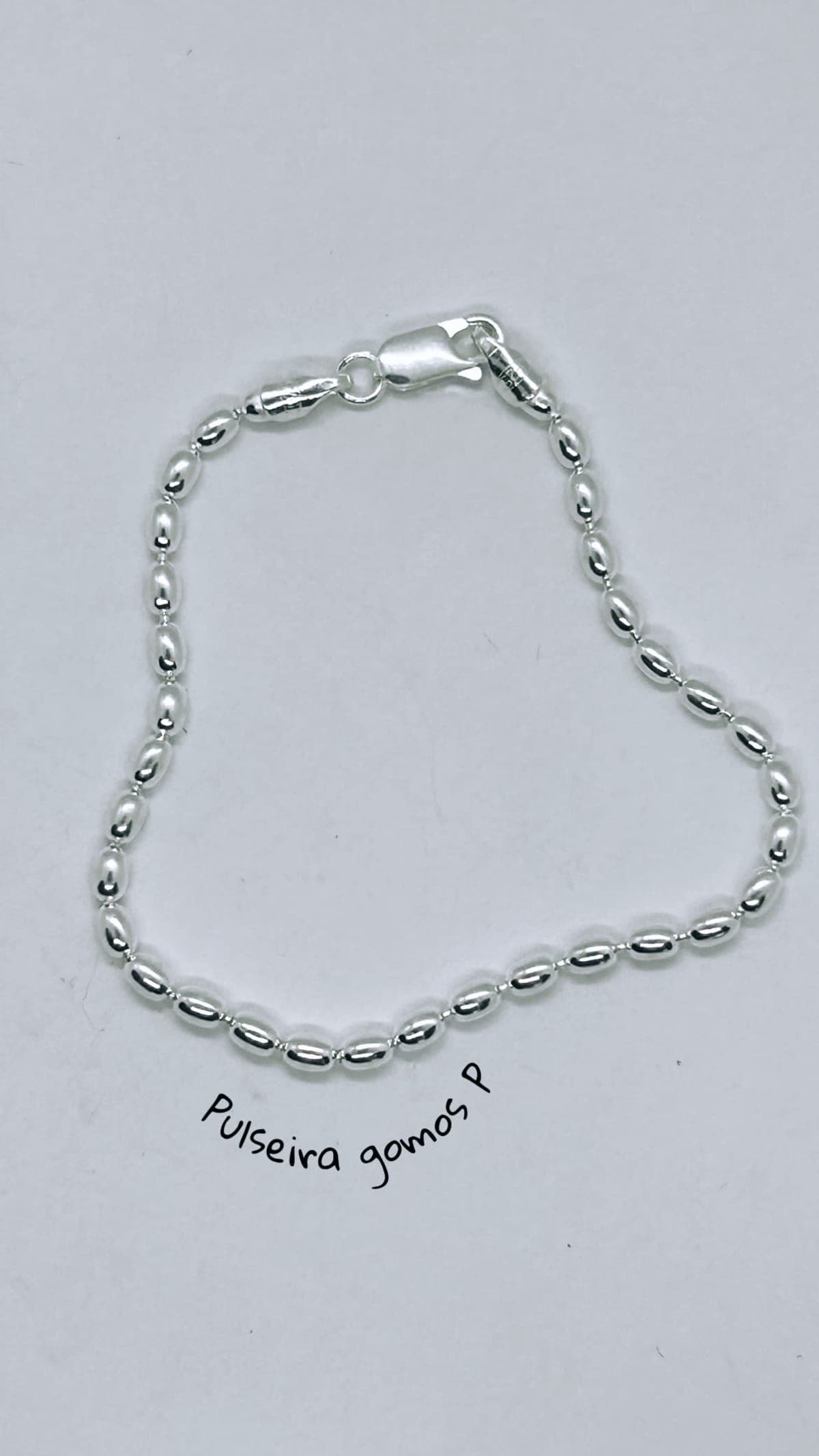 Pulseira gominhos P lisa prata 925 (18 cm)