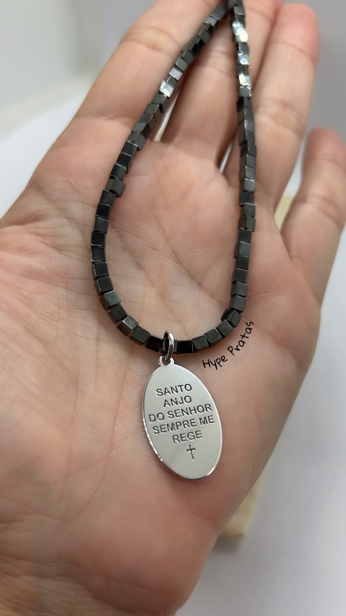 Pingente santo anjo do senhor prata 925