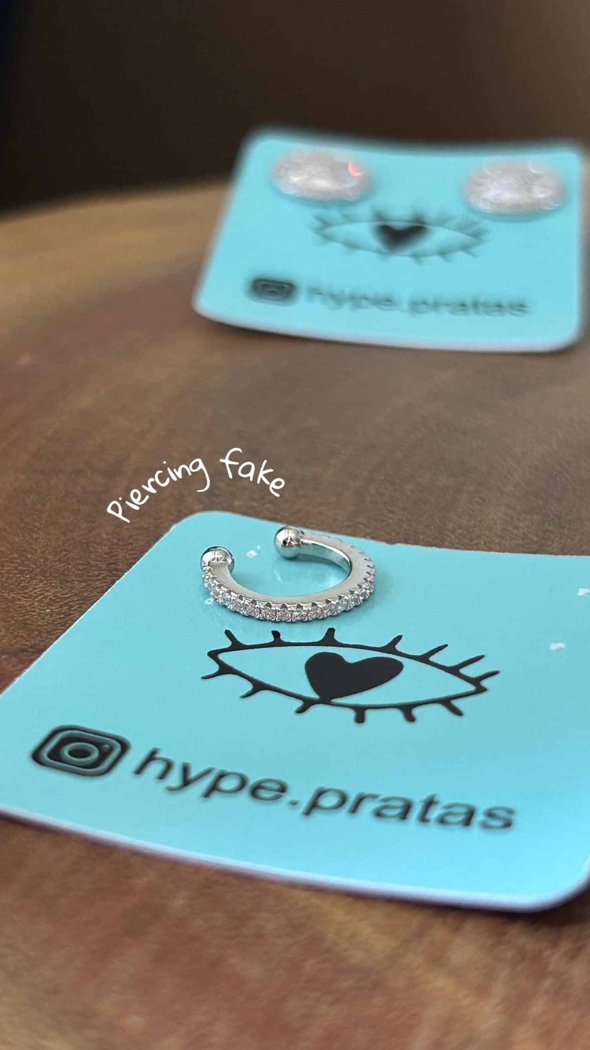 Piercing fake 1 fileira microzircônias prata 925